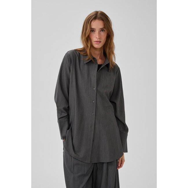 THE PINSTRIPE SHIRT Grey Melange