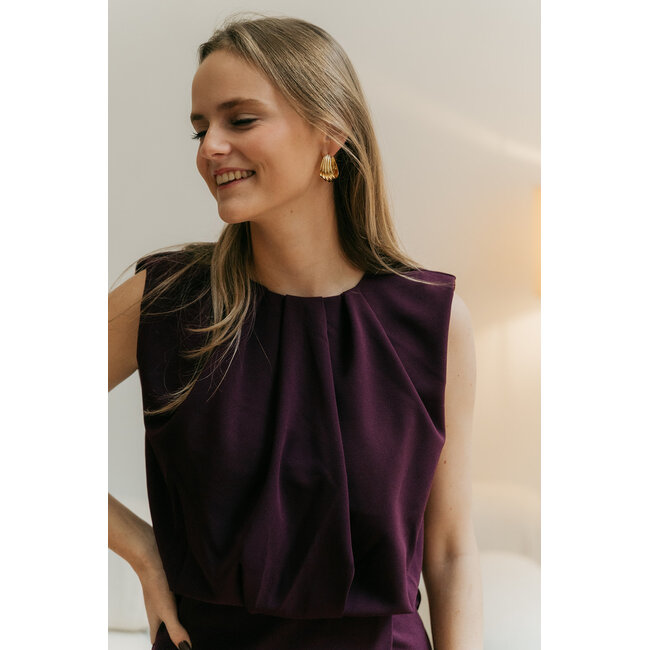 FALCON PLEAT DRESS Plum