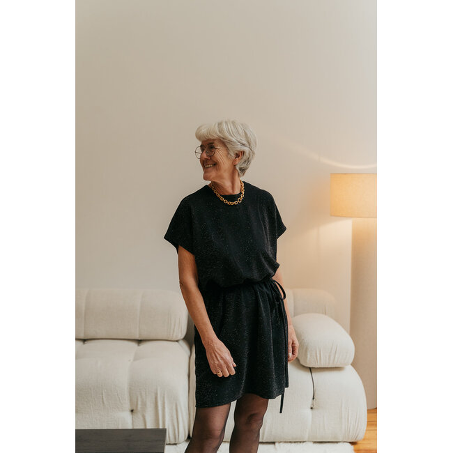 SANDRA DRESS Black Silver