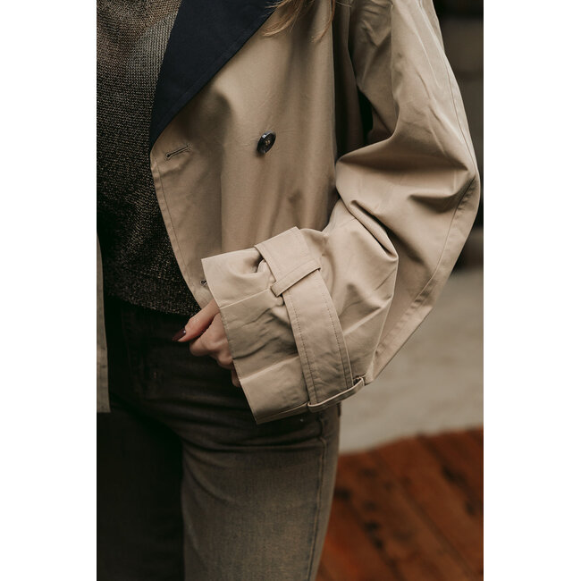 ELVA SHORT TRENCH Sepia Tint