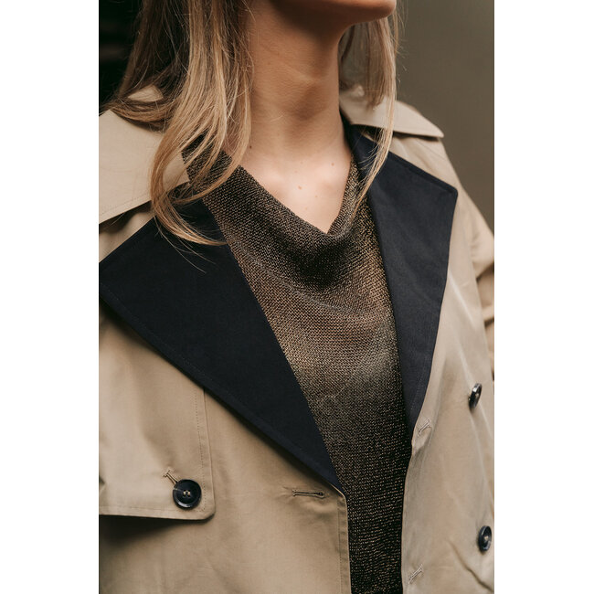 ELVA SHORT TRENCH Sepia Tint