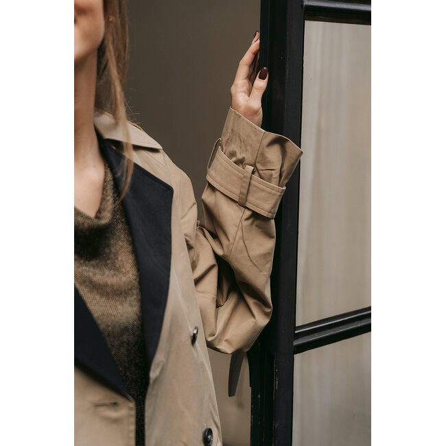 ELVA SHORT TRENCH Sepia Tint