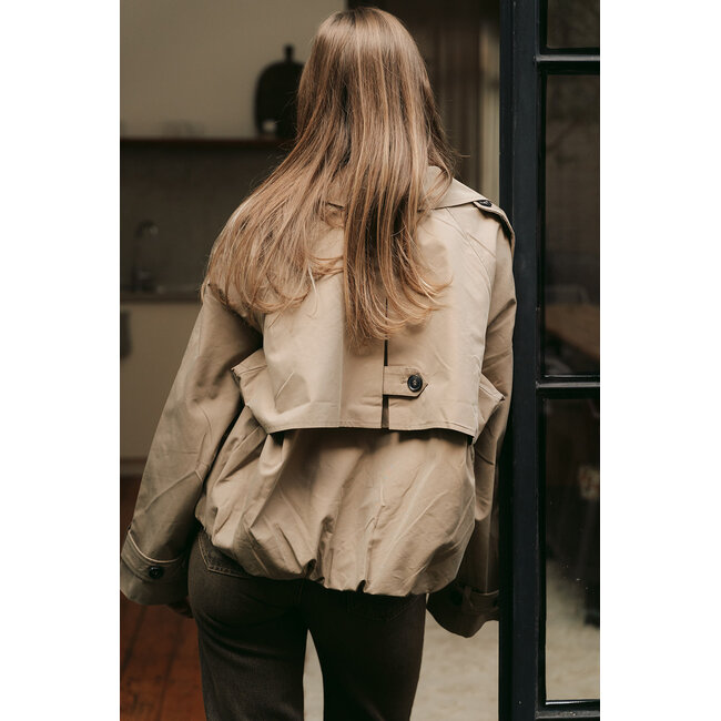 ELVA SHORT TRENCH Sepia Tint