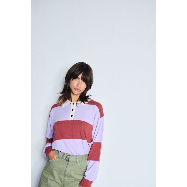 BOSTON LONGSLEEVE POLO Purple Rose