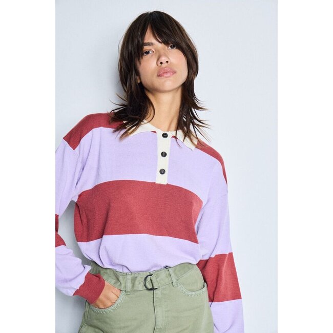 BOSTON LONGSLEEVE POLO Purple Rose