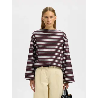 Selected Femme POLLY STRIPED TEE Fig