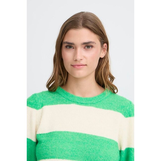 DUSTY KNIT Kelly Green Stripe
