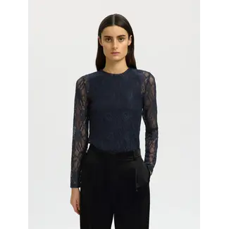 Selected Femme MISTA LACE TOP Dark Sapphire