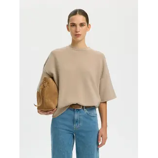 Selected Femme TENNY OVERSIZED TEE Pure Cashmere