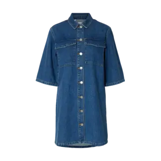 Selected Femme AGATHE DENIM DRESS Medium Blue