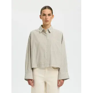 Selected Femme ASTHA CROPPED BOXY SHIRT Pure Cashmere