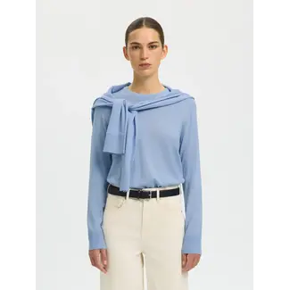 Selected Femme THEA MERINO KNIT Cashmere Blue