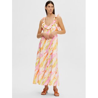 Selected Femme AURELIA RUFFLED DRESS Blushing Bride