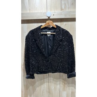 Second Female LUXURIOUS CROP BLAZER Black