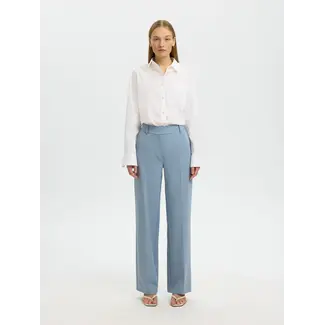 Selected Femme RITA WIDE PANTS Dusty Blue
