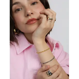 Les Soeurs MARA LINKED SNAKE CHAIN BRACELET Silver