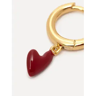Les Soeurs JEANNE EARRING Red Heart Gold