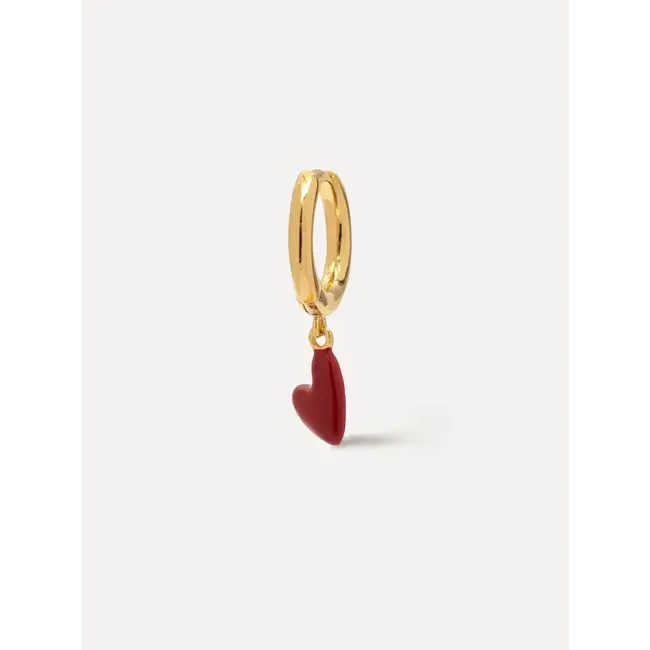JEANNE EARRING Red Heart Gold