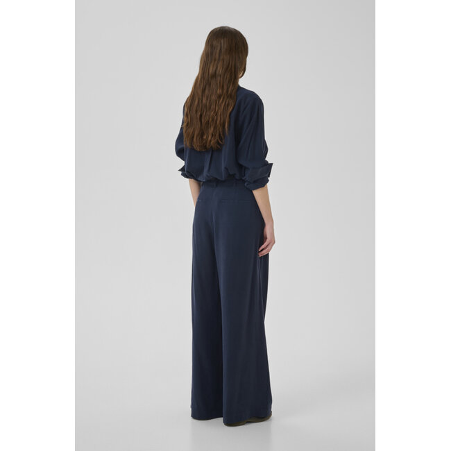 MINDY HIGH WIDE PANTS Dark Sapphire