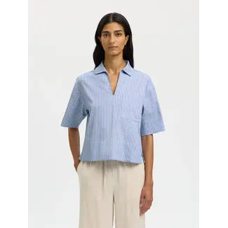 Selected Femme ROMIE TOP Dusty Blue