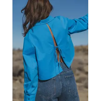 Les Soeurs TAMY OPEN BACK SHIRT Bright Blue