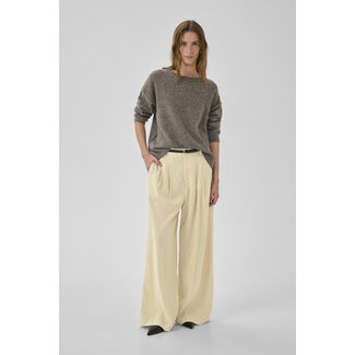 My Essential Wardrobe MINDY HIGH WIDE PANTS Brown Rice