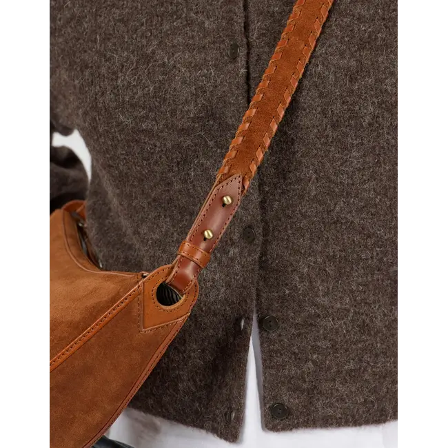 LEO BUM BAG Suede Cognac