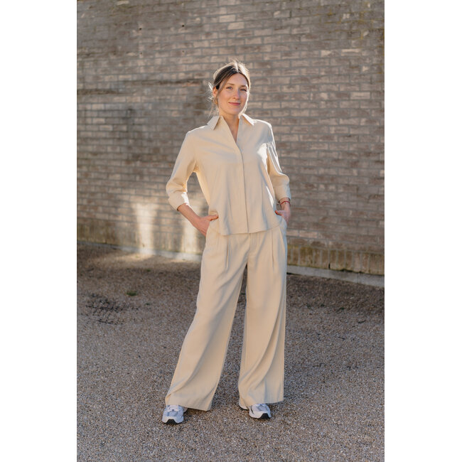 MINDY HIGH WIDE PANTS Brown Rice