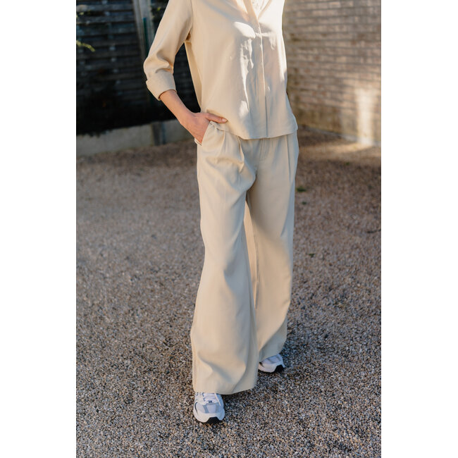 MINDY HIGH WIDE PANTS Brown Rice