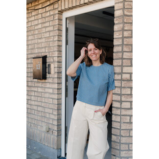 Co Couture ALETTA DENIM BLOUSE Blue