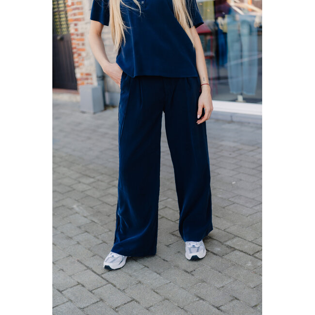 MINDY HIGH WIDE PANTS Dark Sapphire