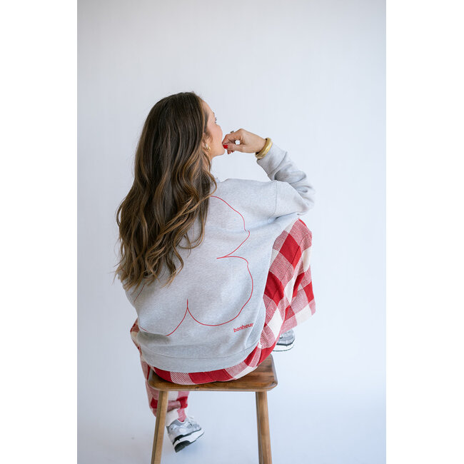 ALBA SWEATER Grey Red