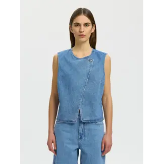 Selected Femme VIDA DENIM TOP Light Blue
