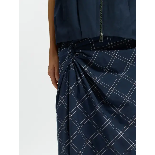 DELIA MIDI SKIRT Dark Sapphire