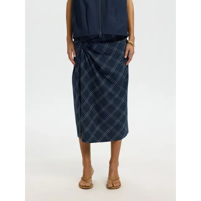DELIA MIDI SKIRT Dark Sapphire
