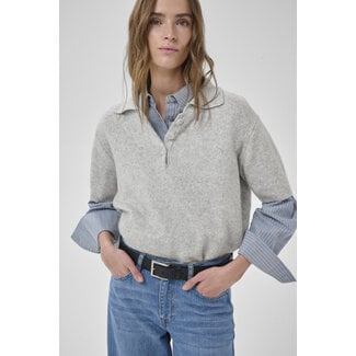My Essential Wardrobe PALOMA KNIT POLO Light Grey