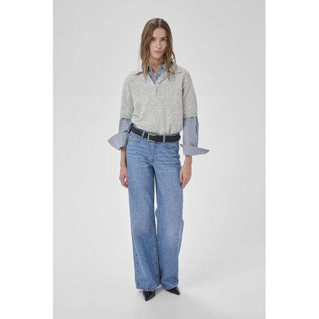 PALOMA KNIT POLO Light Grey