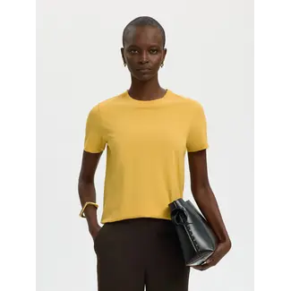 Selected Femme ESSENTIAL O-NECK TEE Ochre