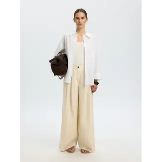 Selected Femme MAGNA LINEN PANTS Oatmeal