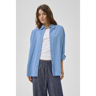 My Essential Wardrobe GILDA BOXY SHIRT Silver Lake Blue