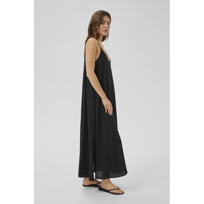 JANNIE STRAP DRESS Black w. Oatmeal