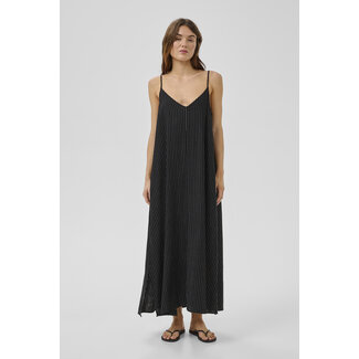 My Essential Wardrobe JANNIE STRAP DRESS Black w. Oatmeal