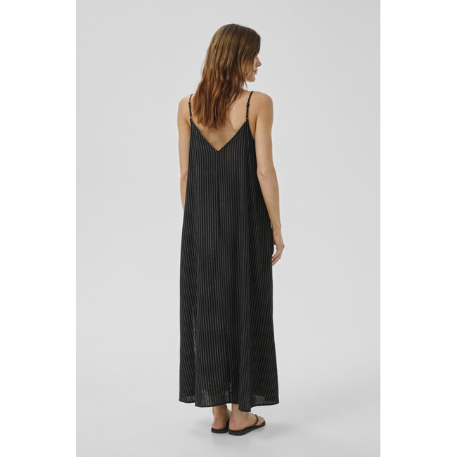 JANNIE STRAP DRESS Black w. Oatmeal