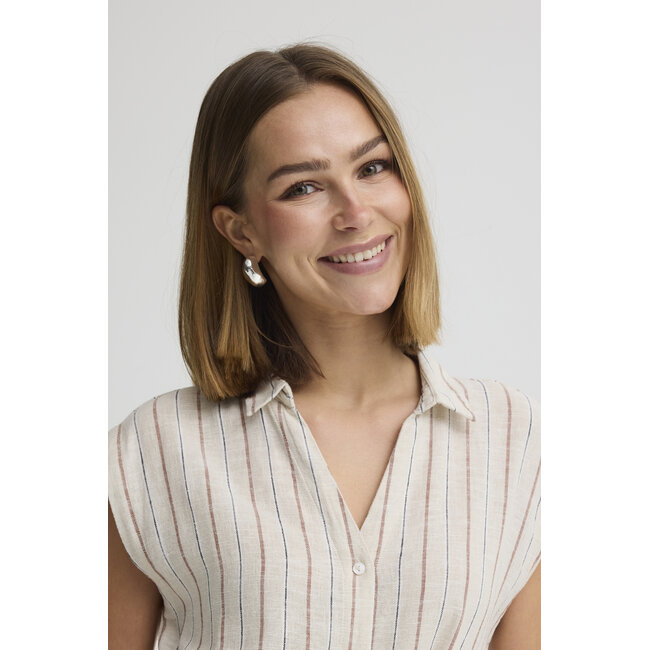 LINNO DRESS Brown Stripe