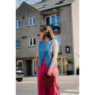 Selected Femme VIDA DENIM TOP Light Blue