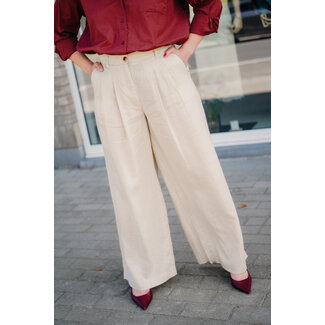 Selected Femme MAGNA LINEN PANTS Oatmeal
