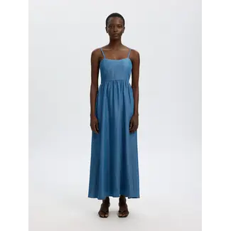 Selected Femme JANNA ANKLE DRESS Medium Blue Denim