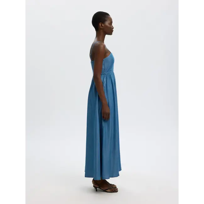 JANNA ANKLE DRESS Medium Blue Denim