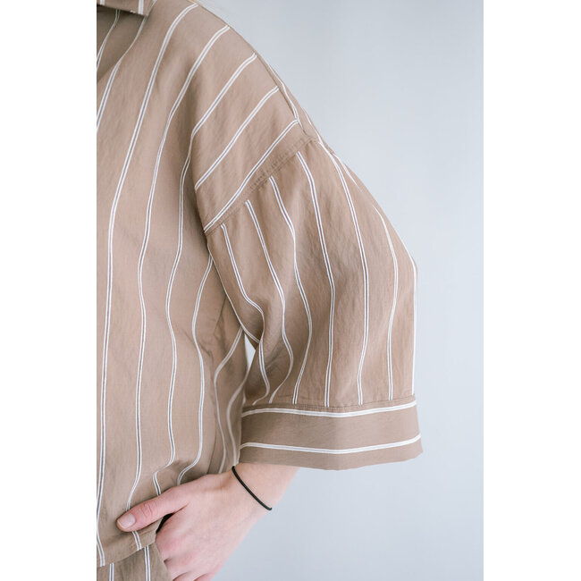 MANU BLOUSE Taupe Stripe