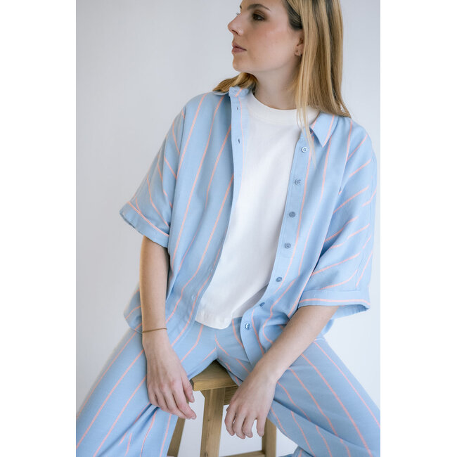 MORRIS BLOUSE Blue Orange
